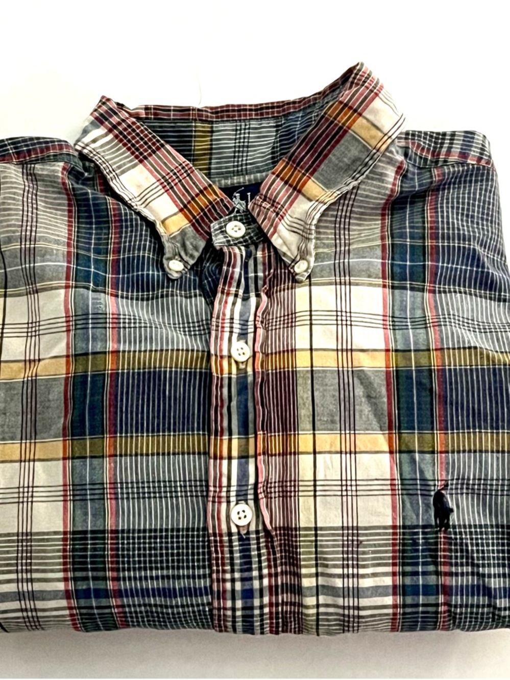 Vintage Ralph Lauren Men's Cotton Plaid Button Down Shirt New Without Tags